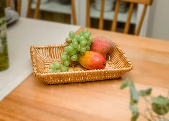 

1PC Wicker Storage Basket Fruit Rattan Storage Box For Cosmetics tea picnic basket organizer Handiwork OK 0449