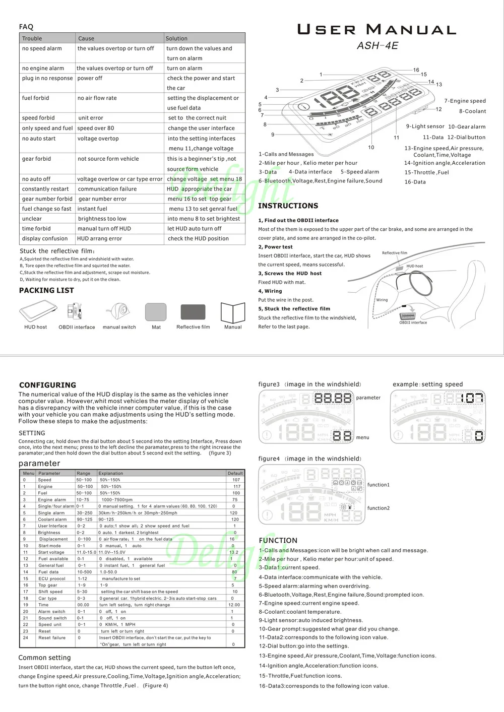 4E 5," автомобиль OBD2 II EUOBD HUD Дисплей превышение скорости Предупреждение Системы проектор лобовое стекло авто электронный Напряжение сигнализации