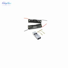 50Pcs 1xAA Battery Case Holder Socket Wire Junction Boxes With Wires, Dupont 2.54mm 2P Header&Crimps