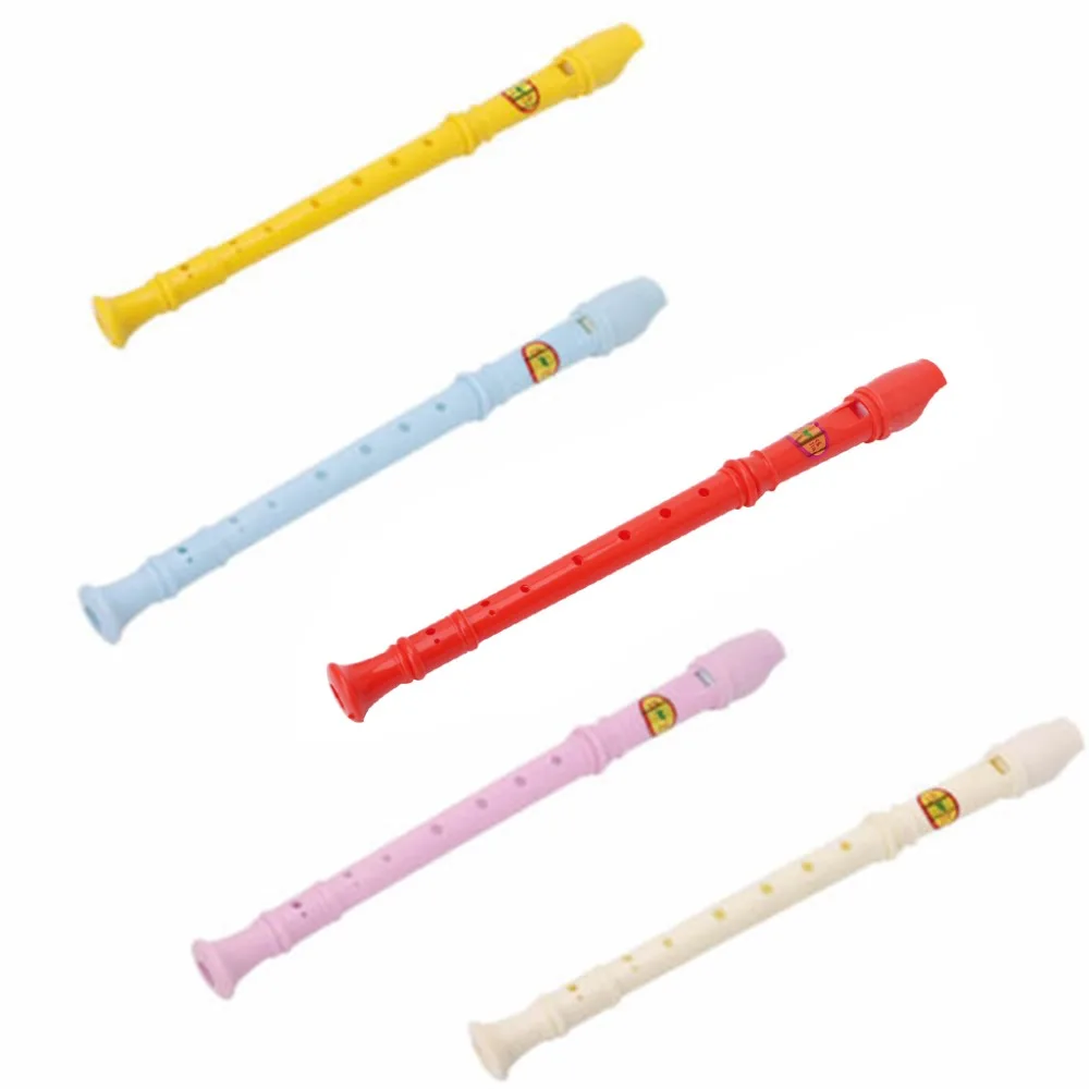 Многоцветный Пластиковый музыкальный инструмент рекордер сопрано длинная флейта 8 отверстий