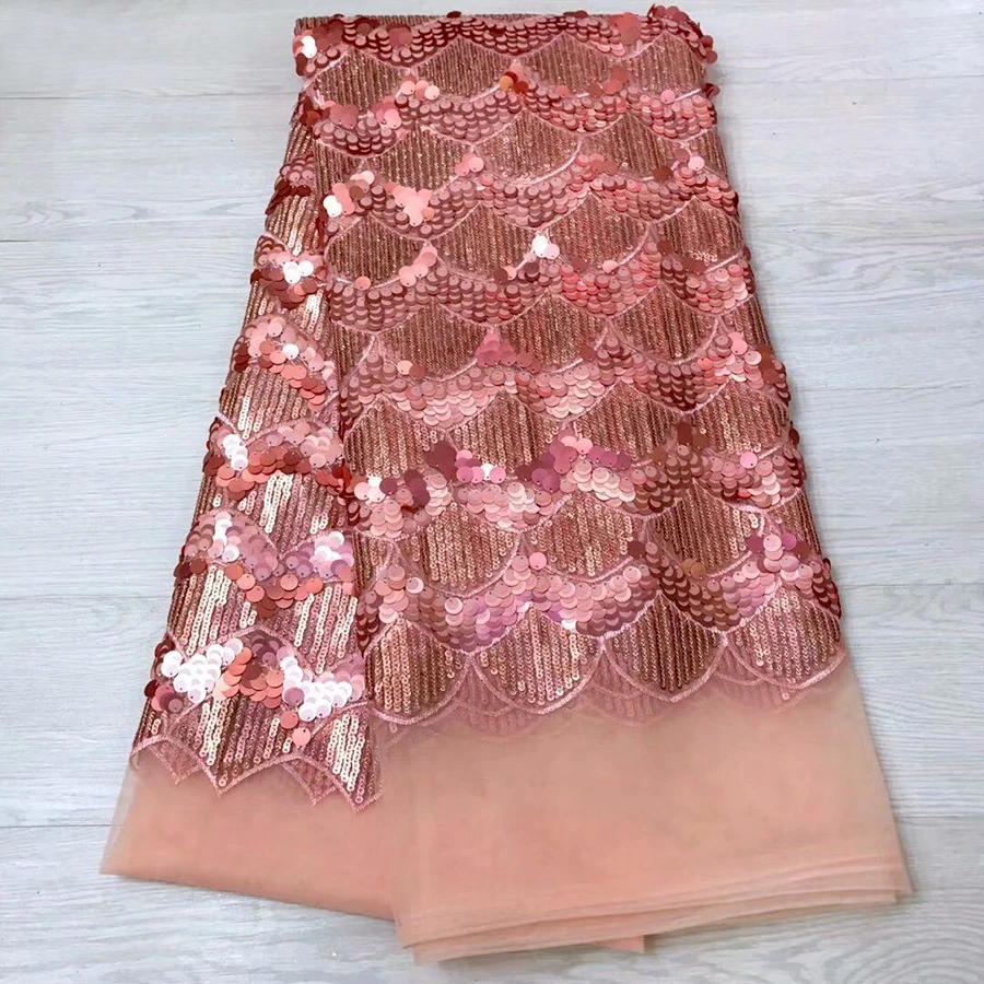 

The New Listing Popular Pattern Gold Thread Embroidered Net Lace Fabric For Evening Dress,High Quality Full Sequins Lace Fabric