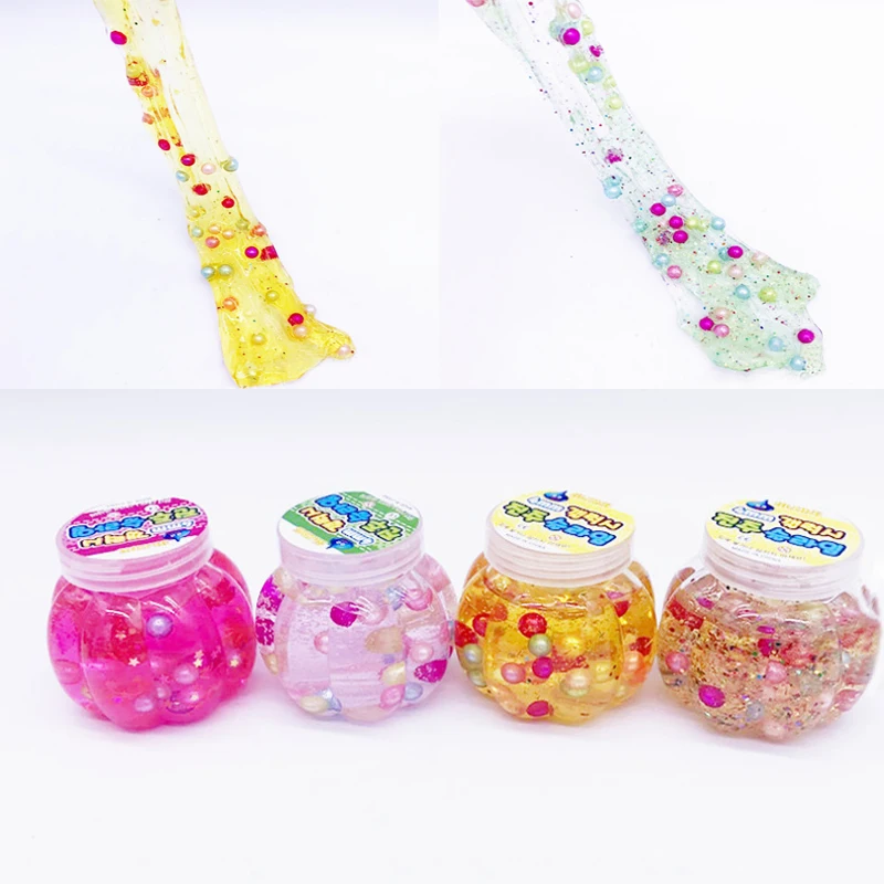 

Anti-stress Crystal Slime Gradient Color Bead DIY Slime Mud Anti Stress Toy For Kid Adult Relaxed Pumpkin Beads Crystal Mud Slim