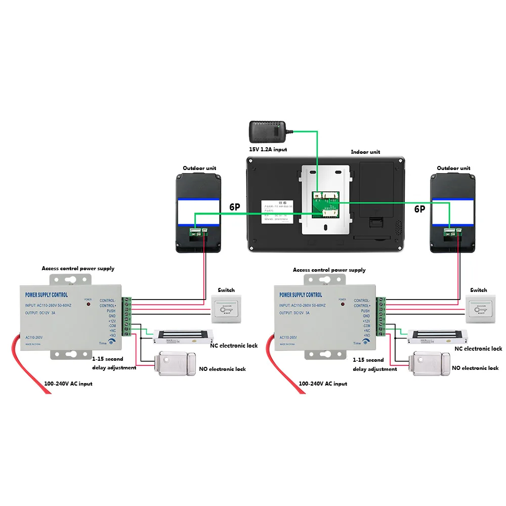 7 "проводной/беспроводной Wifi RFID видео дверной звонок Домофон Система 2 камеры поддержка дистанционного приложения разблокировка, запись