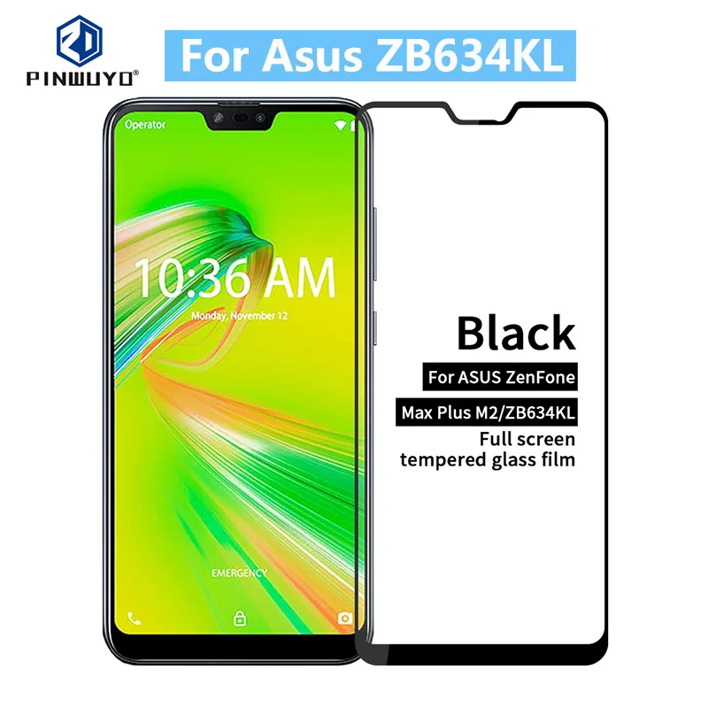 For Asus ZB634KL Original PINWUYO 9H Full Cover Toughened Tempered Glass Screen Protector Film for Max Plus M2 | Мобильные телефоны