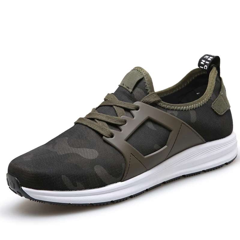 

Fashion Men Fly Weave Light Breathable Mesh Shoes Casual Shoes for Men Walking Shoes Camouflage Lace Up Flats Male Footwear