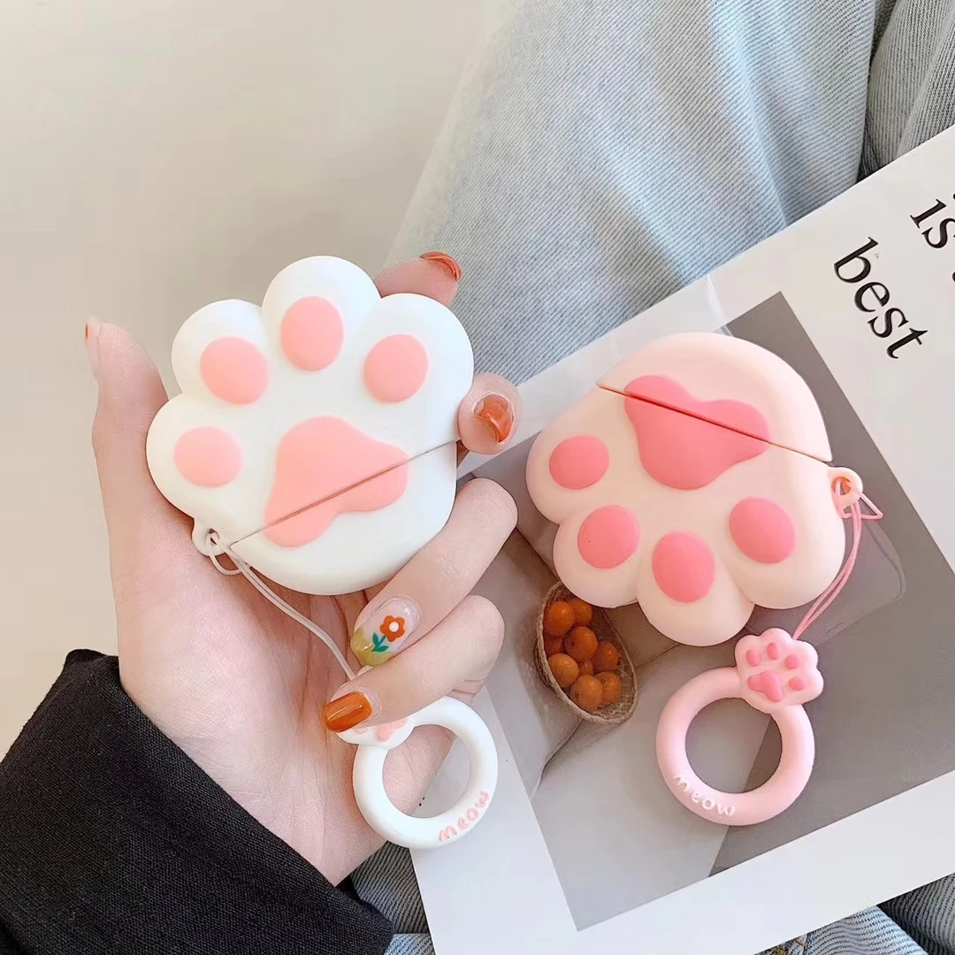 Супер милый чехол для наушников Airpods Bluetooth Забавный 3D Apple 2 защитный силиконовый