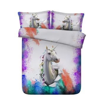 

Unicorn Bedding set Luxury Comforter sets Designer quilt duvet cover bed sheet sheets linen California King Queen size twin 5PCS
