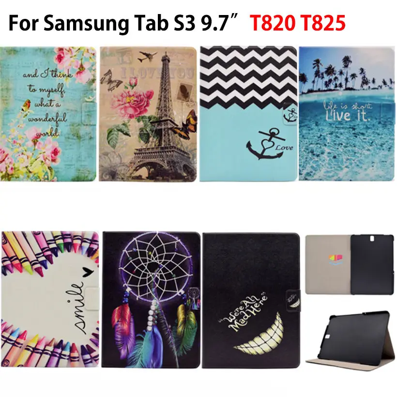 Чехол-книжка для Samsung Galaxy Tab S3 9 7 T820 T825 из искусственной кожи | Компьютеры и офис