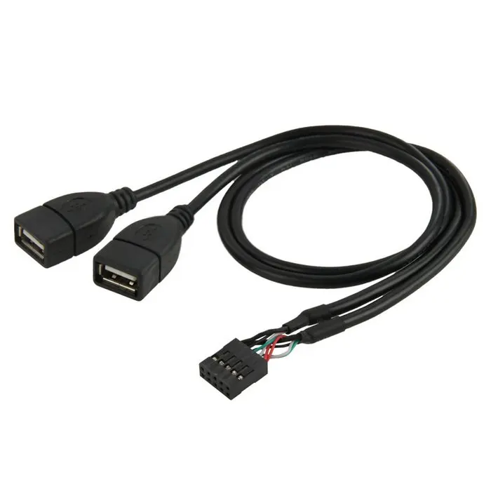 

10 Pin Motherboard Female Header to Dual USB 2.0 Female Adapter Cable 50cm