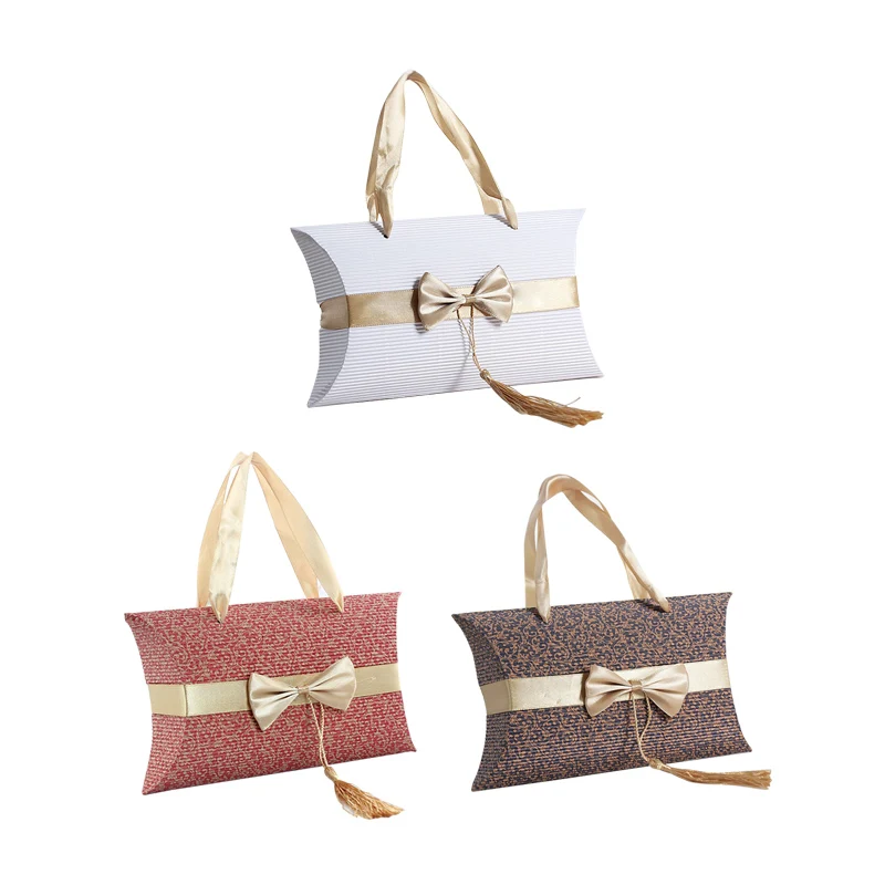 

25PCS Romantic Wedding Bag Baby Shower Tassel Elegant Red Luxury Decoration Bow Party Sweet Favors And Gifts DIY Paper Candy Box
