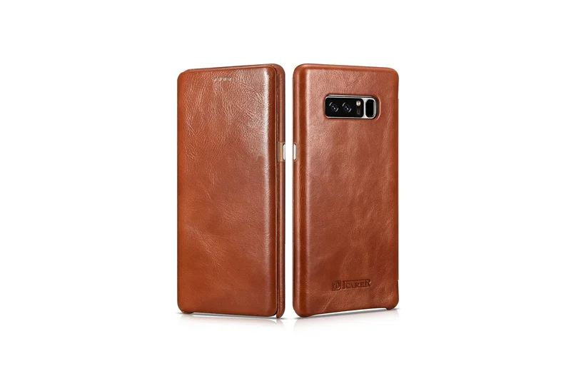 ICarer для samsung Note 8 чехол откидная крышка натуральная кожа изогнутый край Винтажный чехол для телефона сумка для samsung Galaxy Note 8