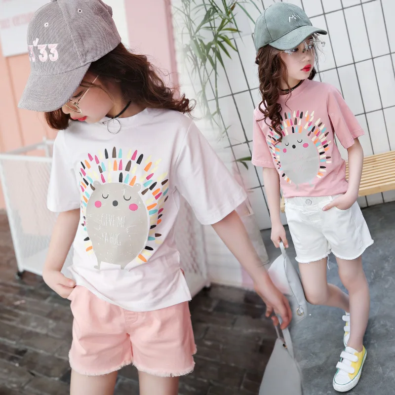 

Kids Clothes 2019 Summer new cotton Short sleeve Baby Girl Tshirt O-neck Cartoon Girls Clothes 3-12 Children Clothing T-shirt