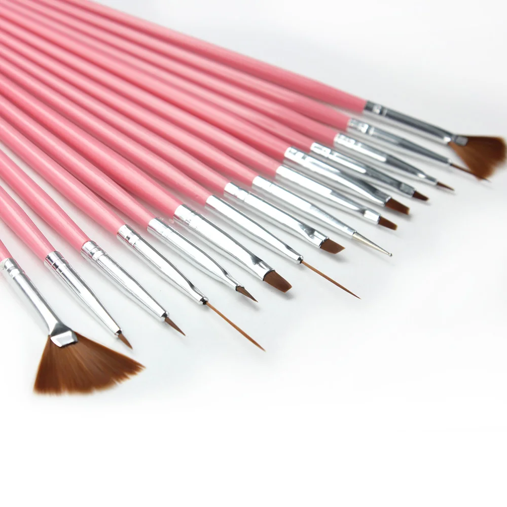 профессиональные кисти для рисования. кисти для маникюра. тонкая кисточка для маникюра. кисть nail art набор (15 шт в уп. керис кисти для маникюра 15 шт.