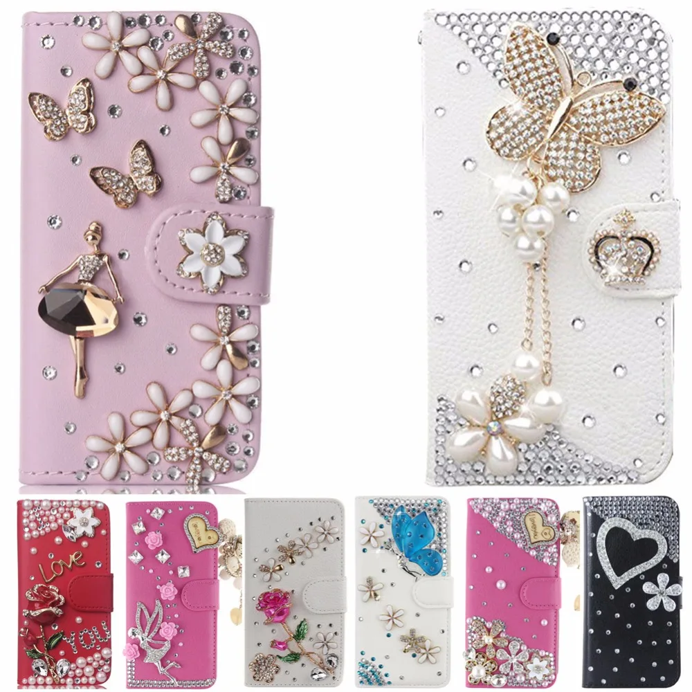 

Lovely Glitter Rhinestone Case Cover For Samsung Galaxy Alpha G850F ,Flip Wallet Leather Cover Diamond Stand Phone Cases