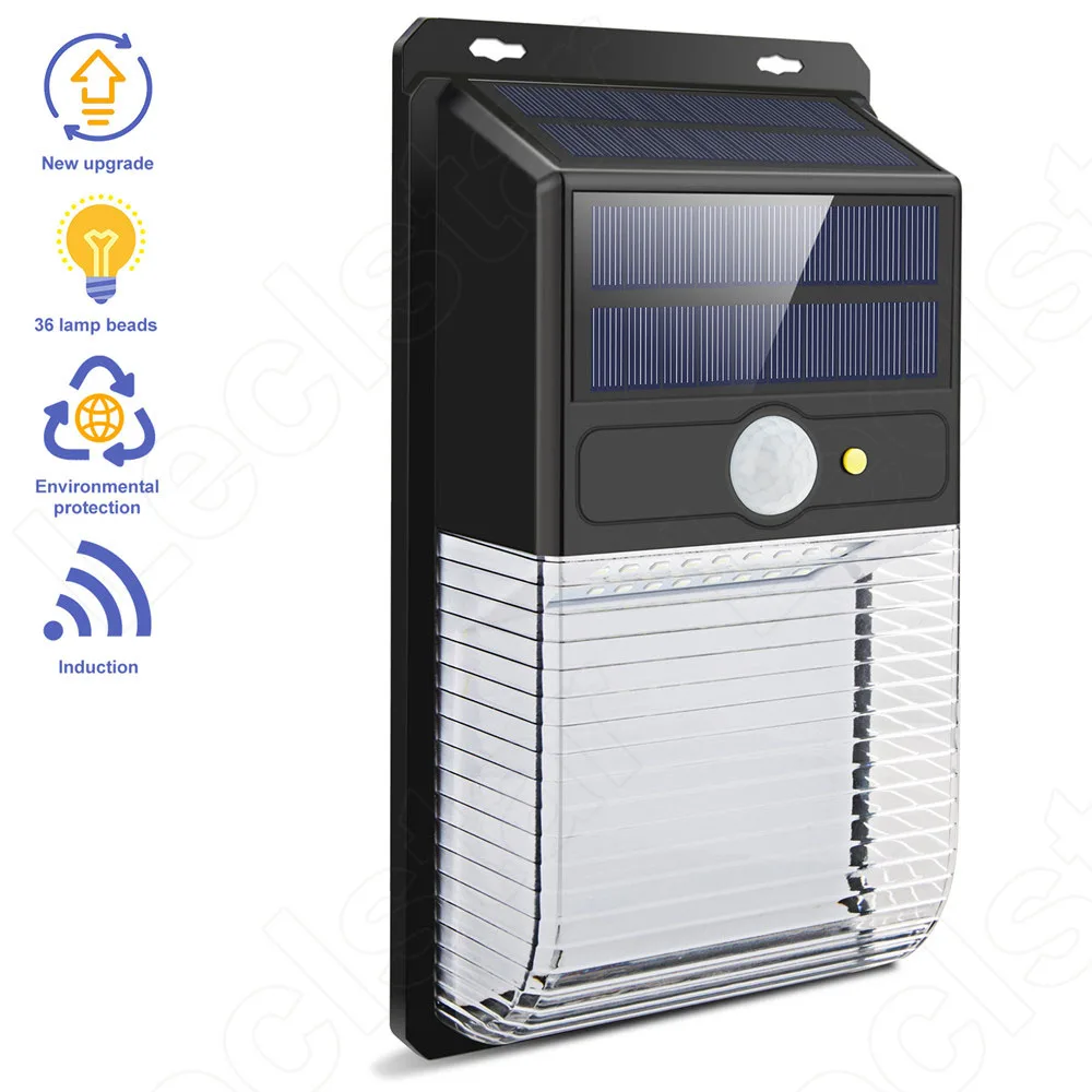 

LED Solar Lights Outdoor for Garden Decoration Solar LED Power Motion Sensor Light Fences Path Wall Lamp Waterproof Super Bright