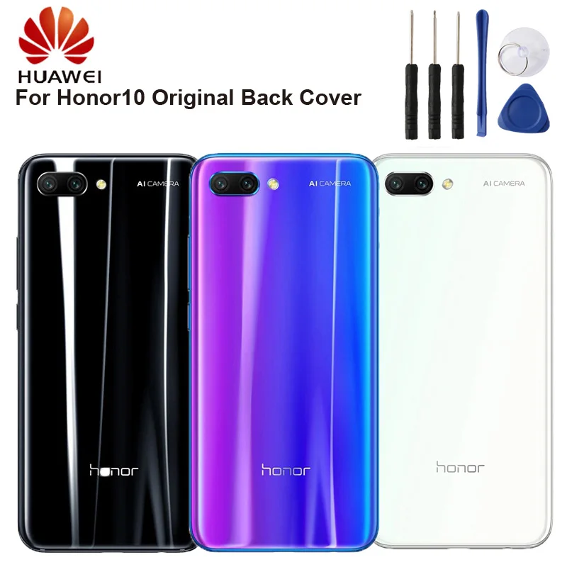 HUAWEI, задняя батарея, стеклянная крышка, корпус двери для Huawei Honor 10, 5,84 дюйма, задняя Задняя стеклянная крышка