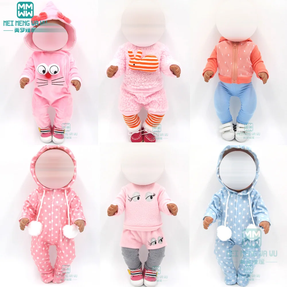 astounding  Clothes for doll fit 43cm toy new born doll accessories Jacket suit baby one-piece clothes