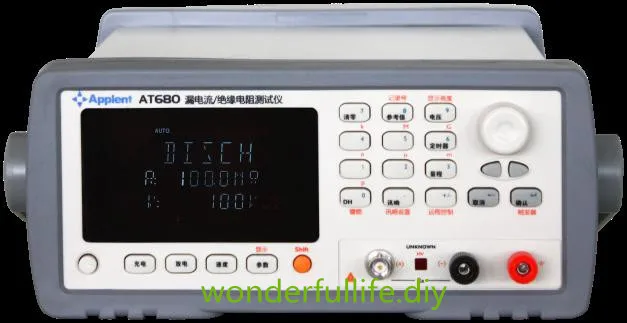 Leakage Current Meter Tester 200mA(MAX) Output Voltage 1V~650VDC 1nA~20mA Current/Insulation Resistance AT680 |