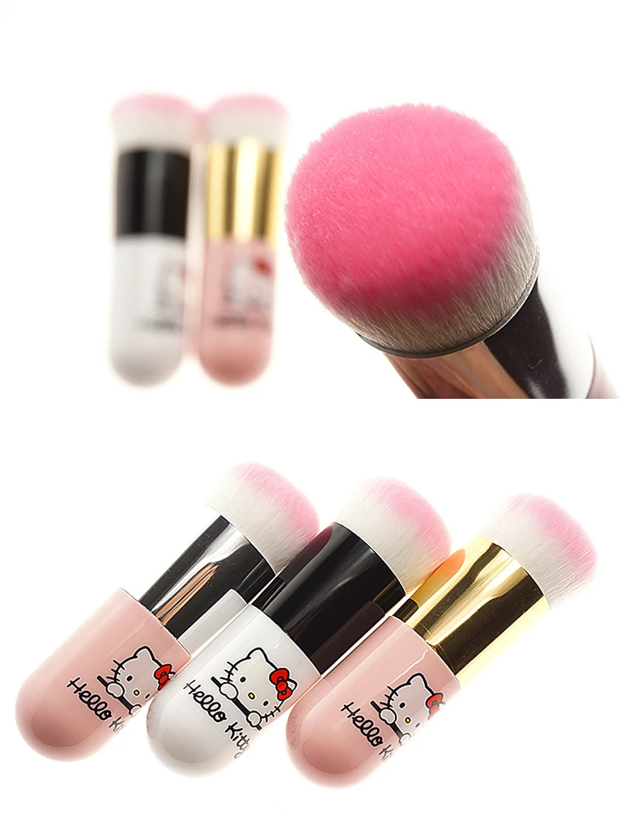 Round Makeup Brush Cream Foundation Cute Hello Kitty Face Powder Brushes Face Cosmetic Blush Brush Make Up Beauty Tool Blush Brush Makeup Brushespowder Brush Aliexpress