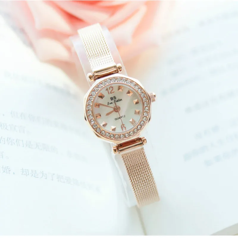 

New Hot Ladies Imported Quartz Movement Watch High-end Listing Custom Full Rhinestone Dial Small Chain Female Watch