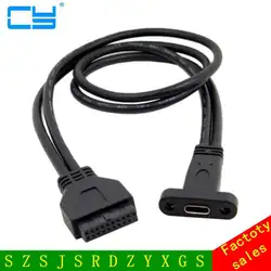 Один Порты и разъёмы USB 3.1 Тип c USB-C женский для USB 3.0 материнской платы 19pin заголовок кабель 40 см