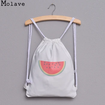 

MOLAVE Backpack Women Watermelon Print Drawstring Backpack Large Tote Canvas Backpack Bag Drop Shipping 2018 AP28