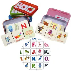 Детские Ранние развивающие игрушки когнитивные слова 56 карты-головоломки Детский сад пенал-бокс матч игра-головоломка обучающая