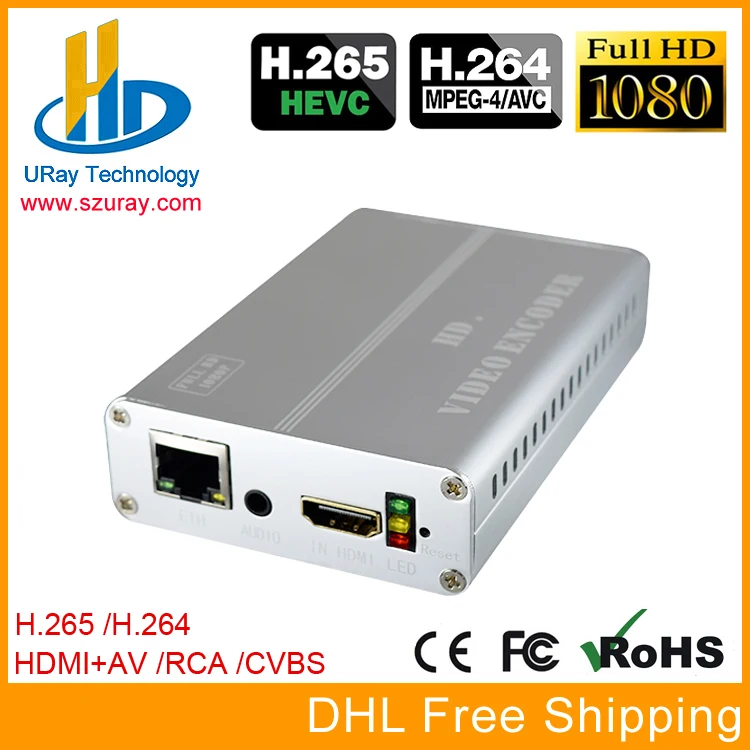 URay HEVC H.265 H.264 HDMI+ CVBS AV RCA видео потокового кодировщика IPTV кодировщик HD+ SD видео прямой широковещательный кодер с PAL NTSC