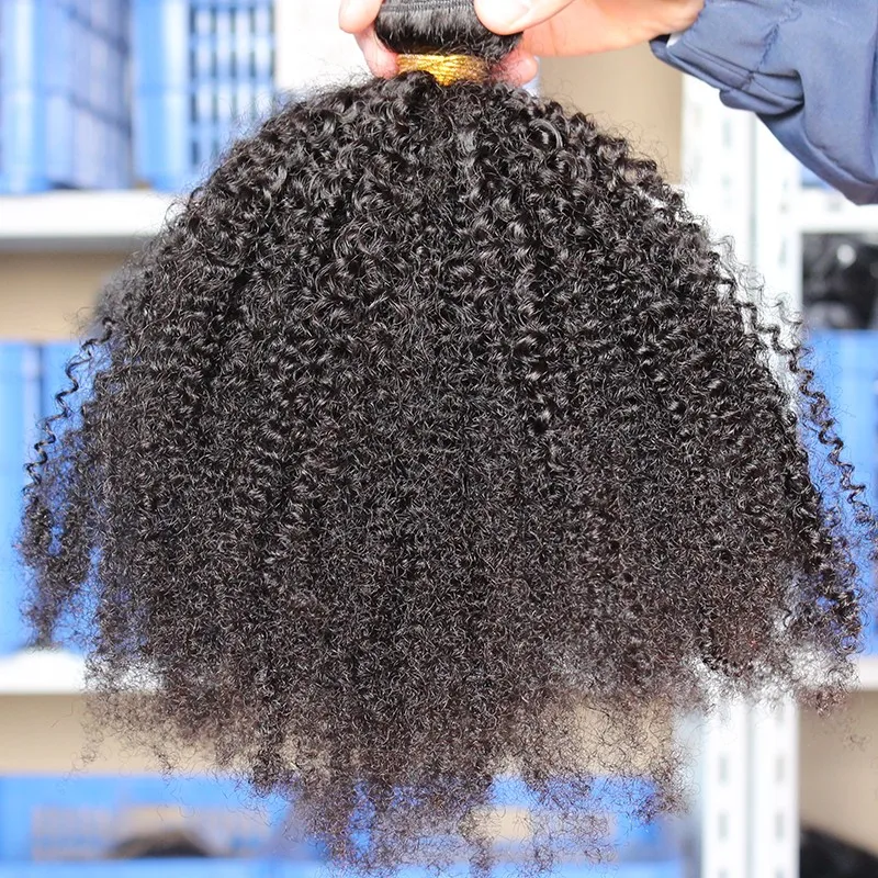 Bundles de cheveux bouclés afro crépus mongols, seulement 100% cheveux humains, extensions de tissage noir naturel, 4B, 4C, 3 faisceaux, en vrac, Remy