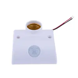 E27 патрон для светодиодной лампы инфракрасный датчик движения лампа розетка переключатель для коридора энергосберегающий белый для
