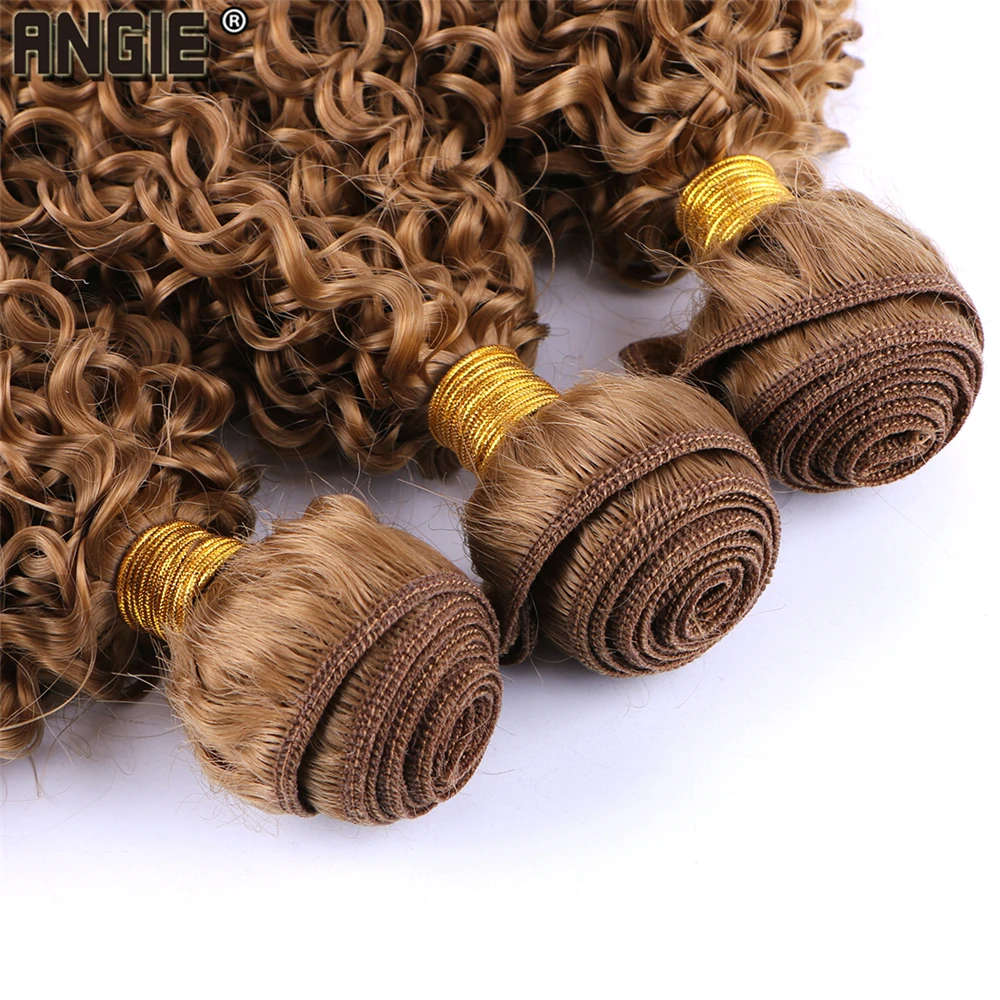 Kinky Curly синтетические волосы Weave Связки, 1"-30" 100 г синтетические волосы уток для женщин 1 пучки