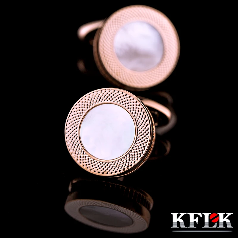 

KFLK hot wedding gift cufflinks shells sleeve nail men's shirts cufflinks accessories cufflinks 2019 new products free shipping