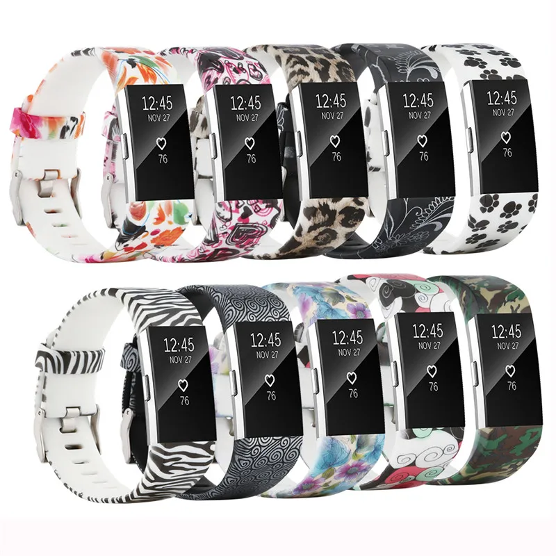 

Smart Watch Bands For Fitbit Charge 2 Soft Adjustable Replacement Straps Printed Wrist Bracelet For Charge 2 Fitness Sport Bands