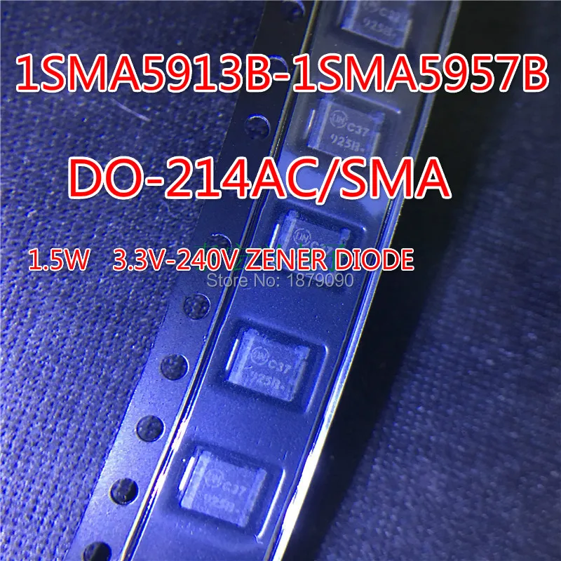 

1SMA5933BT3G 1SMA5934BT3G 1SMA5935BT3G 1SMA5936BT3G 22V 24V 27V 30V 1.5W Zener Diode SMD DO-214AC/SMA NEW 100PCS/LOT