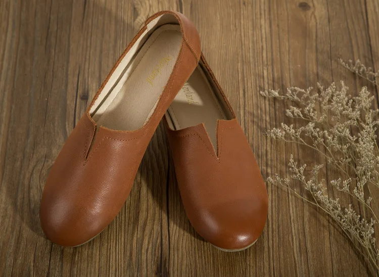 Movland-обувь ручной работы из натуральной кожи; обувь в стиле ретро mori girl; женская повседневная обувь; обувь на плоской подошве;#7024/3 цвета