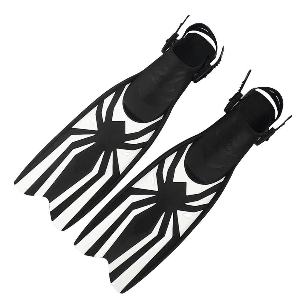 Compact TPE Diving Fins Open-Heels Snorkeling Swimming Flipper with Adjustable Strap for Adults Junior