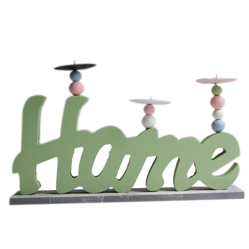 

European Letter LOVE Romantic Candlestick Creative Wood Candle Holders Craft Christmas Decorations For Home Wedding Centerpieces