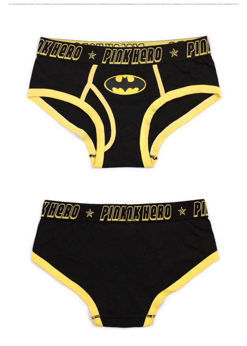 Man Boxers Sexy underpant Cotton Panties Shorts Cartoon Printing Superman Batman Lace Trim Women's Underwear Couple underwear