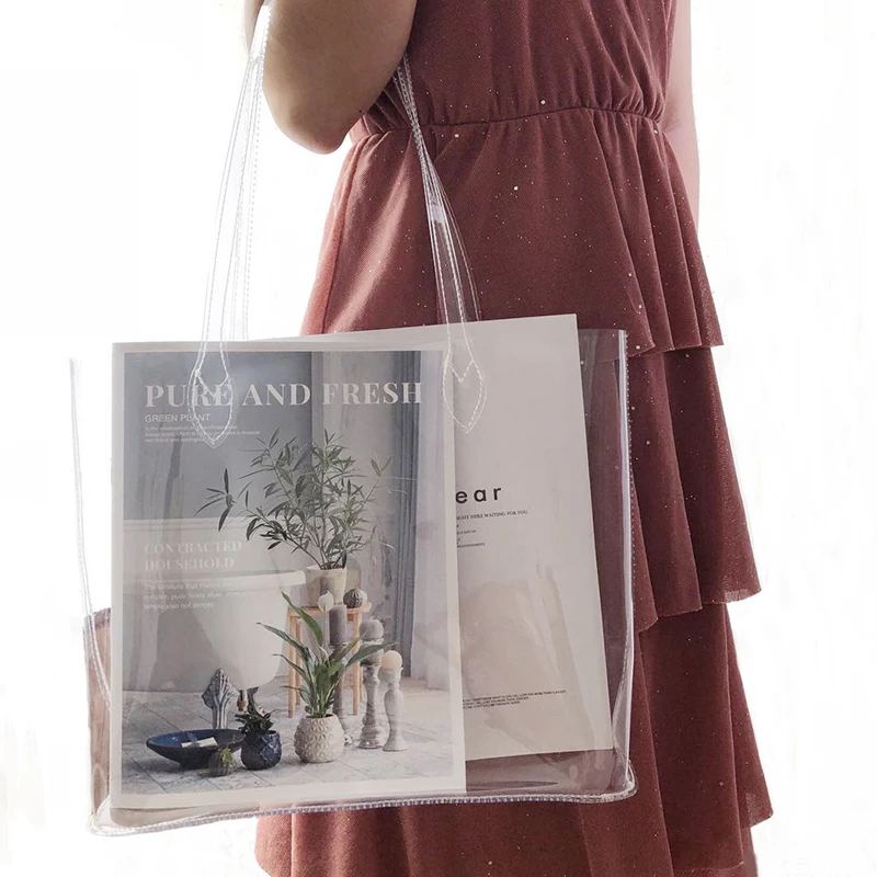 

Sac Transprent Femme Women Handbags Clear Pvc Shopping Bag Hand Bag Luxury Handbags Women Bags Designer Bolsa Feminina Beach Bag