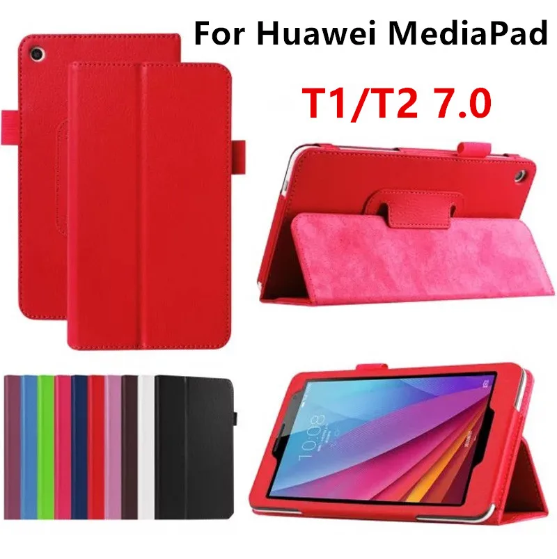 Чехол-книжка из искусственной кожи с Litchi рисунком для huawei MediaPad T1 7,0 T1-701U/W T2 7,0 BGO-DL09 BGO-L03 Магнитный чехол-книжка