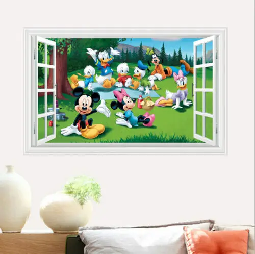 Limit 100 Cartoon Mickey Minnie Mouse baby home decals wall stickers for kids room baby bedroom wall art nursery park DIY poster