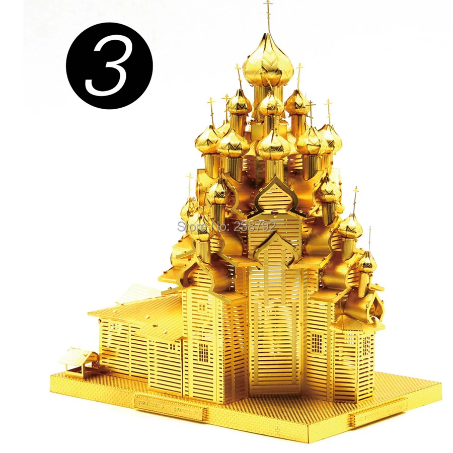 3D металлические головоломки Россия церковь преображения наборы для моделирования DIY 3D MiniaturLaser Cut головоломки игрушки для детей и взрослых