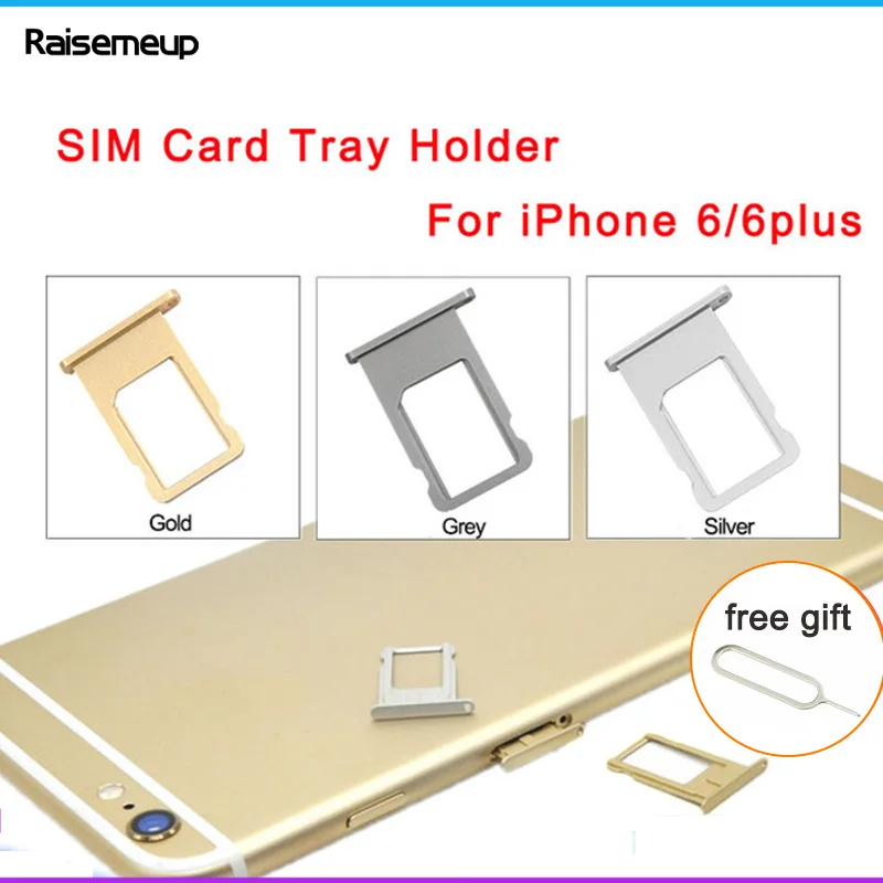 

Micro Nano SIM Card Tray Holder For iPhone 6 6 plus SIM Holder Slot Tray Container Adapter Socket Replacement for ip 6 6p+gift