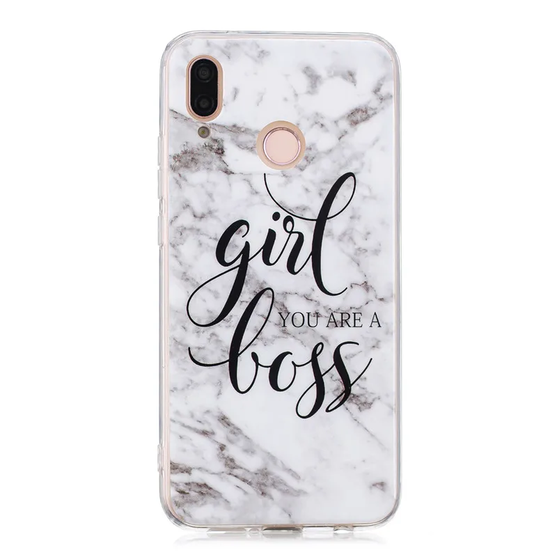 Plite Marble Phone Case On For Huawei P Lite P Lite Case Geometry Splice Pattern Soft Tpu Back Cover For Huawei P Coque