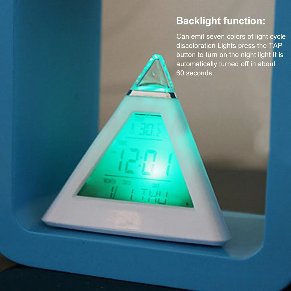 СВЕТОДИОДНЫЙ цветной Меняющие цвет часы будильник c ЖК-дисплеем ночные светильники термометр цифровая настенная лампа-часы