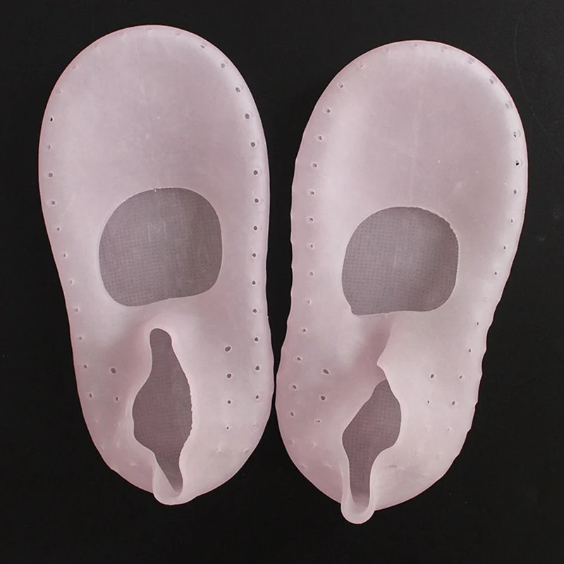 1 пара силиконовых увлажняющих гелевых носков для пятки защита и уход за кожей - Цвет: Розовый