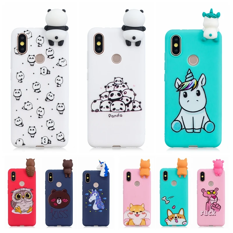 

etui Xiaomi Mi A2 Redmi S2 Case Cover 3D Cute Panda Unicorn Silicone Phone Case on for Funda Xiaomi mi 8 mi A2 Redmi S2 mi8 Case