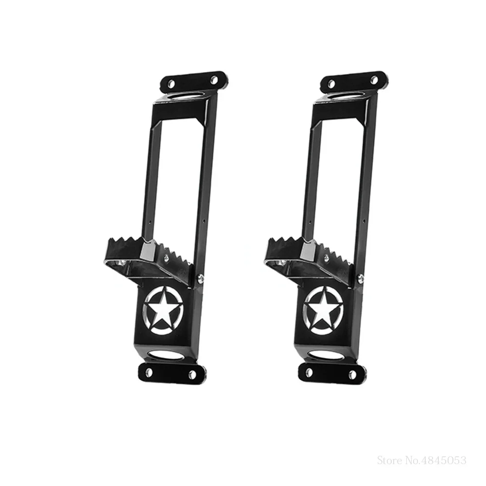 two-black Для Jeep Wrangler JK JL 2007- наружные дверные панели подножки под заказ звезда опора для ноги стальные дверные шаги альпинистский комплект - Цвет: two-black