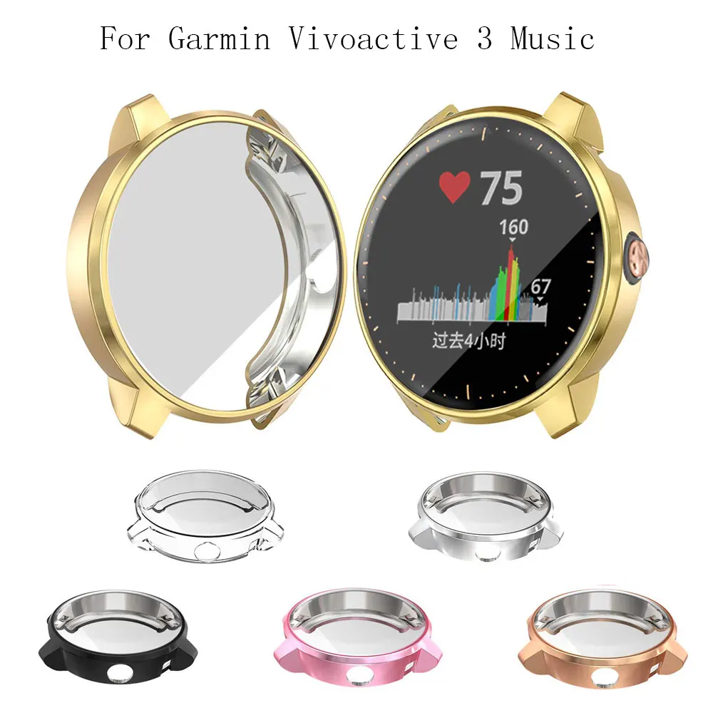 

All-Around Screen Protective Watch Case Shock-Proof Soft TPU Cover For Garmin Vivoactive 3 Music Watch Shell Accessories