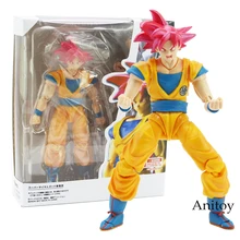 SHF S.H.Figuarts Dragon Ball Super Saiyan God Son Goku Red Hair Gokou Dragon-Ball PVC Action Figure Collectible Model Toy 15cm
